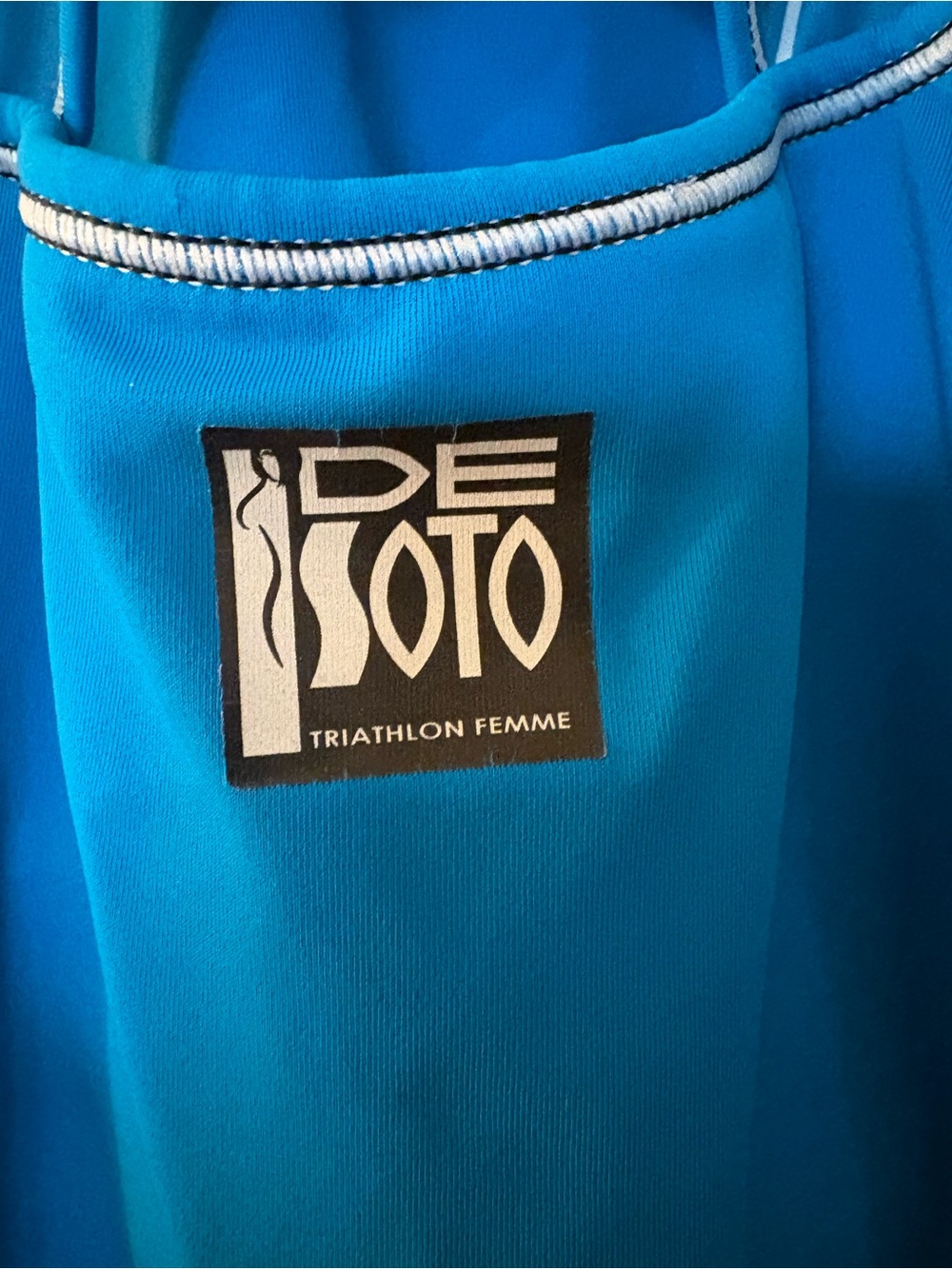 DESOTO Bright turquoise Blue Patterned tank top. - Picture 3 of 8